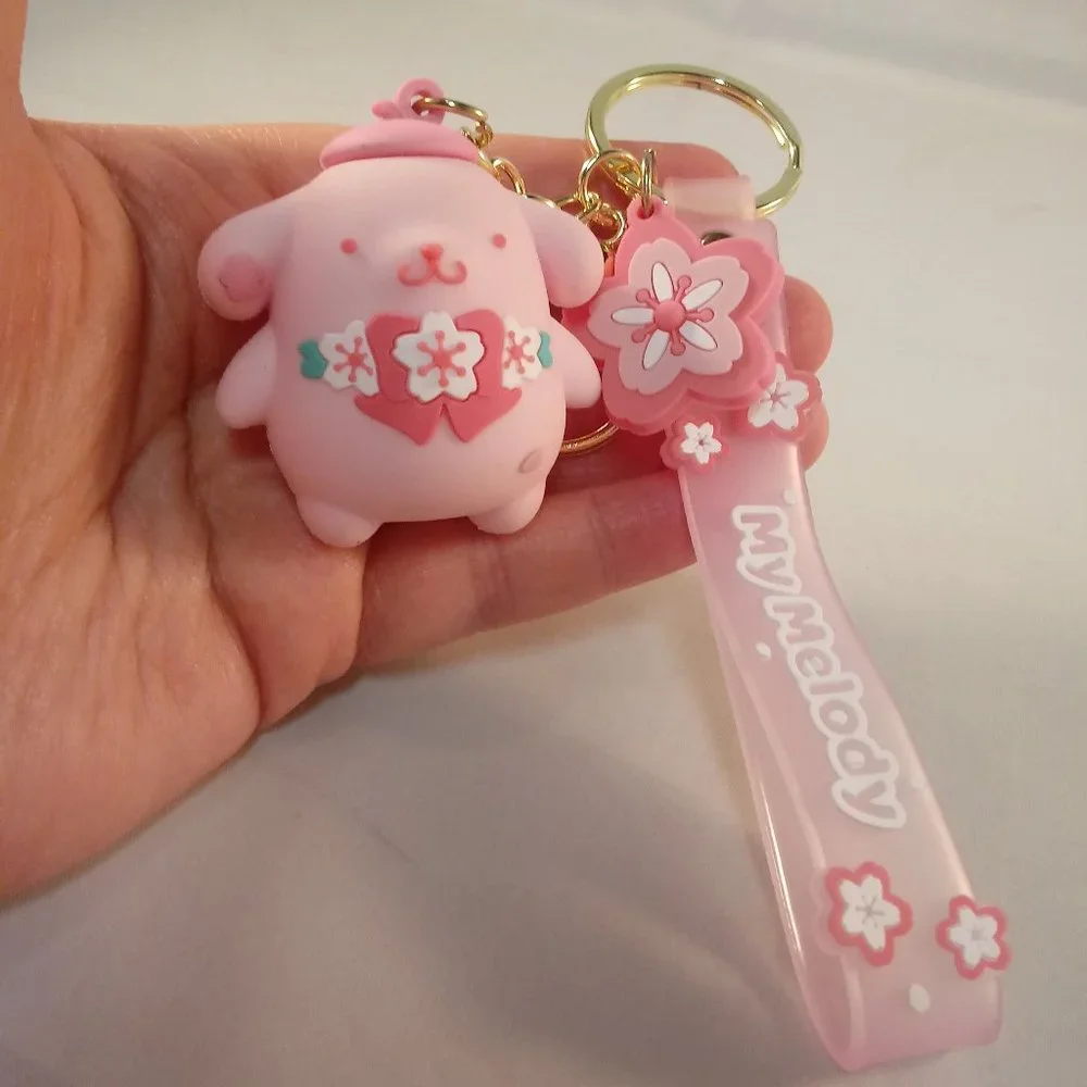 My Melody Pompompurin Key Chain Key Ring Cute Figurine Character Keychain